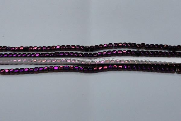 CHE861 15.5 inches 3*3mm dice platedhematite beads wholesale