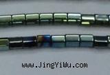 CHE890 15.5 inches 2*2mm faceted tube plated hematite beads wholesale