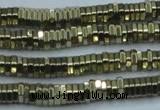 CHE913 15.5 inches 1*2mm hexagon plated hematite beads wholesale