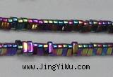 CHE922 15.5 inches 1*3mm triangle plated hematite beads wholesale