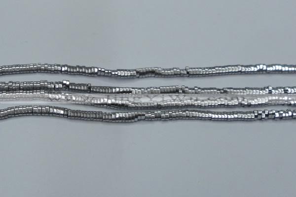 CHE928 15.5 inches 1*2*3mm oval plated hematite beads wholesale