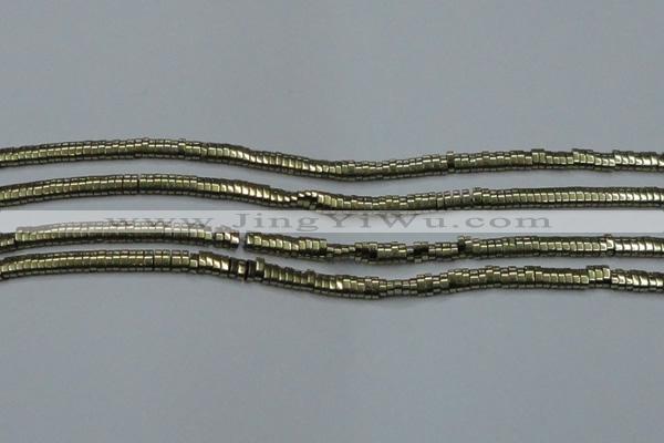 CHE930 15.5 inches 1*2*3mm oval plated hematite beads wholesale