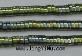 CHE932 15.5 inches 1*2*3mm oval plated hematite beads wholesale
