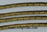 CHE956 15.5 inches 2*4mm cuboid plated hematite beads wholesale
