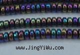CHE963 15.5 inches 1.5*3mm rondelle plated hematite beads wholesale