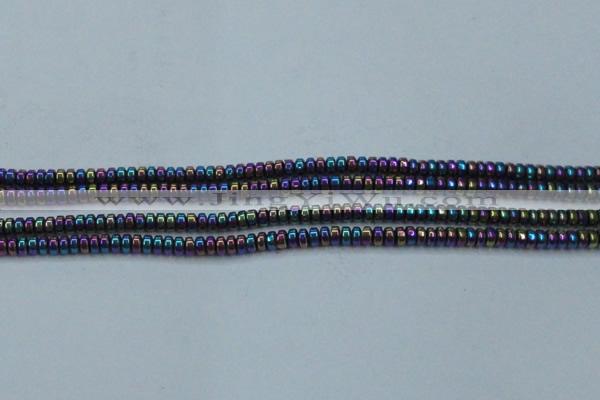 CHE963 15.5 inches 1.5*3mm rondelle plated hematite beads wholesale