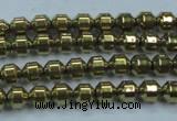 CHE973 15.5 inches 4*4mm plated hematite beads wholesale