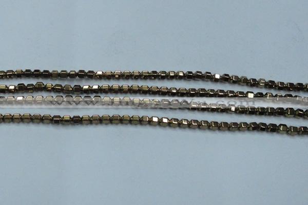CHE984 15.5 inches 4*4mm plated hematite beads wholesale