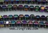 CHE985 15.5 inches 4*4mm plated hematite beads wholesale