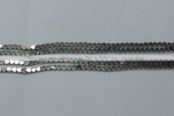 CHE991 15.5 inches 4*4mm heart plated hematite beads wholesale