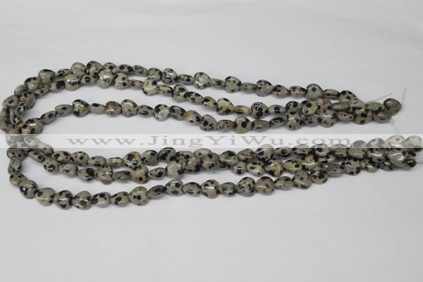 CHG03 15.5 inches 8*8mm heart dalmatian jasper beads wholesale