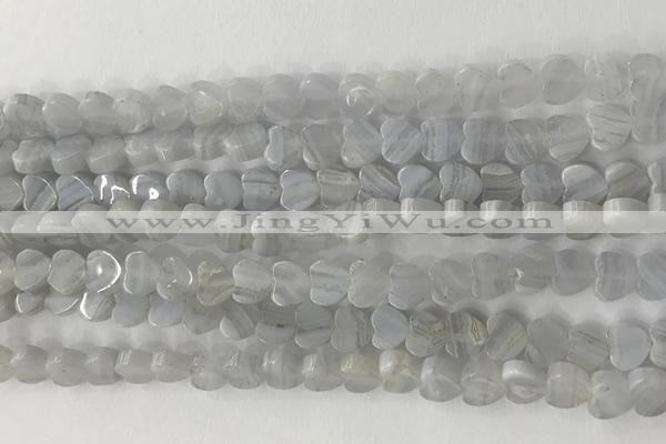CHG117 15.5 inches 6mm flat heart blue lace agate gemstone beads wholesale