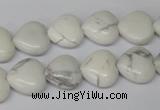CHG32 15.5 inches 12*12mm heart white howlite turquoise beads wholesale