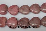 CHG42 15.5 inches 14*14mm heart rhodochrosite beads wholesale