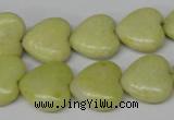 CHG52 15.5 inches 14*14mm heart lemon jade gemstone beads wholesale