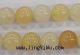 CHJ05 15.5 inches 12mm round honey jade stone beads wholesale