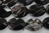 CHS15 15.5 inches 15*20mm faceted oval natural hypersthene beads