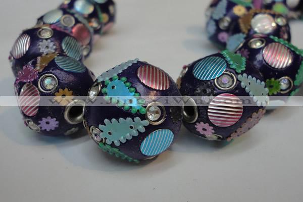 CIB362 23mm round fashion Indonesia jewelry beads wholesale