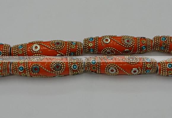 CIB667 16*60mm rice fashion Indonesia jewelry beads wholesale