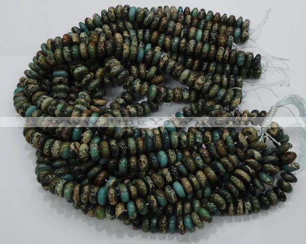 CIJ08 15.5 inches 6*10mm rondelle impression jasper beads wholesale