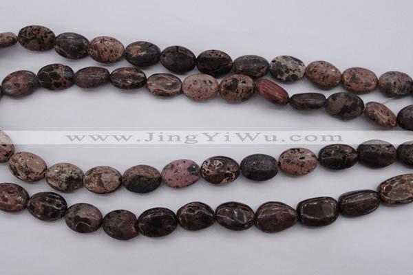 CIJ121 15.5 inches 10*14mm oval dyed impression jasper beads wholesale