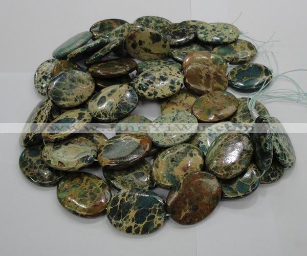 CIJ16 15.5 inches 30*40mm oval impression jasper beads wholesale