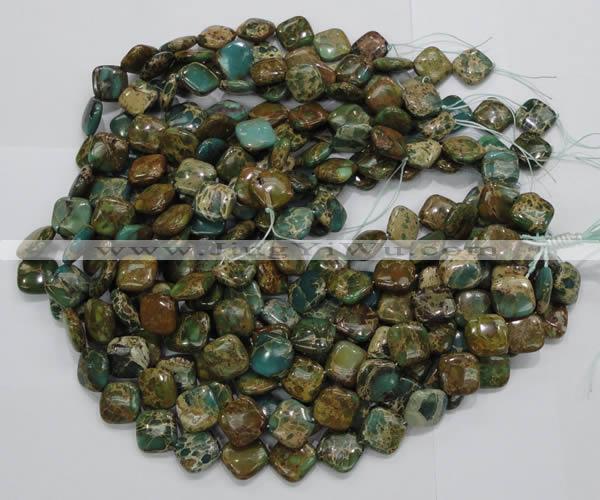 CIJ23 15.5 inches 16*16mm diamond impression jasper beads wholesale