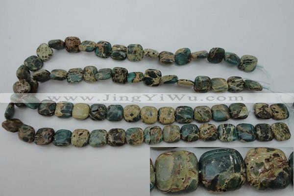 CIJ52 15.5 inches 12*12mm square impression jasper beads wholesale
