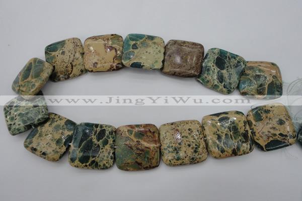 CIJ58 15.5 inches 30*30mm square impression jasper beads wholesale