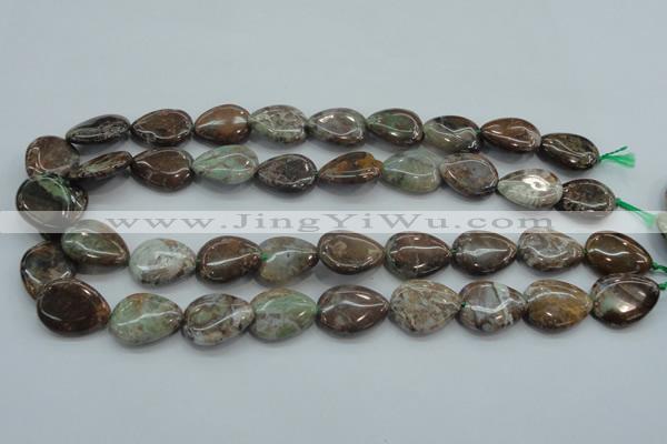 CJA04 15.5 inches 15*20mm teardrop green jasper beads wholesale
