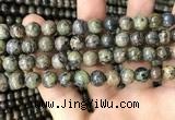 CJB317 15.5 inches 10mm round orange dendritic jade beads