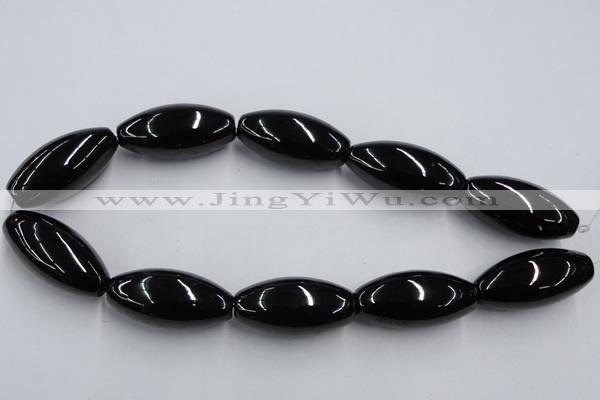 CJB37 16 inches 20*40mm rice natural jet gemstone beads