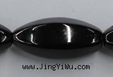 CJB39 16 inches 18*40mm faceted rice natural jet gemstone beads