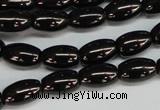 CJB53 15.5 inches 10*16mm rice natural jet gemstone beads