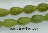 CKA107 15.5 inches 10*17mm teardrop Korean jade gemstone beads