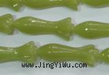 CKA109 15.5 inches 12*30mm flower Korean jade gemstone beads