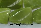 CKA115 15.5 inches 21*30mm twisted rectangle Korean jade beads