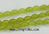 CKA16 15.5 inches 6*8mm rice Korean jade gemstone beads