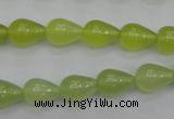 CKA211 15.5 inches 8*12mm teardrop Korean jade gemstone beads