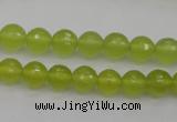 CKA218 15.5 inches 8mm faceted round Korean jade gemstone beads