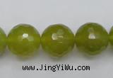 CKA221 15.5 inches 16mm faceted round Korean jade gemstone beads