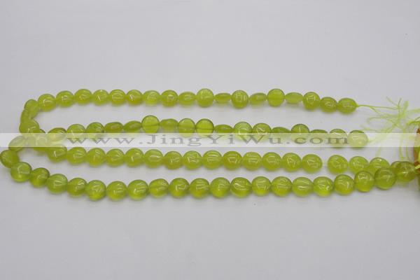 CKA235 15.5 inches 10mm flat round Korean jade gemstone beads