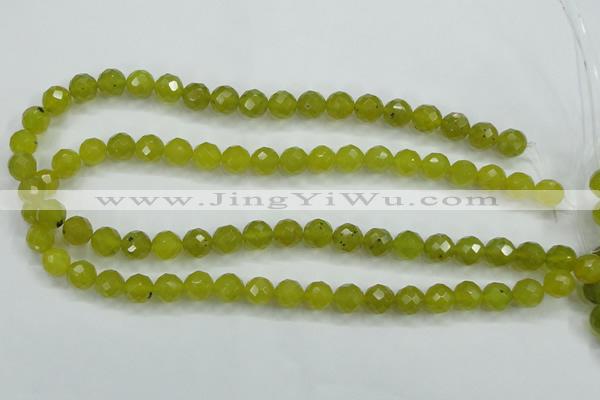 CKA27 15.5 inches 10mm faceted round Korean jade gemstone beads