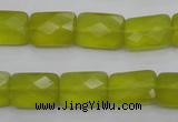 CKA280 15.5 inches 10*14mm faceted rectangle Korean jade gemstone beads