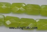 CKA281 15.5 inches 13*18mm faceted rectangle Korean jade gemstone beads