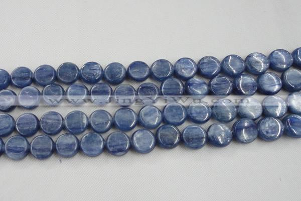 CKC512 15.5 inches 10mm flat round natural Brazilian kyanite beads