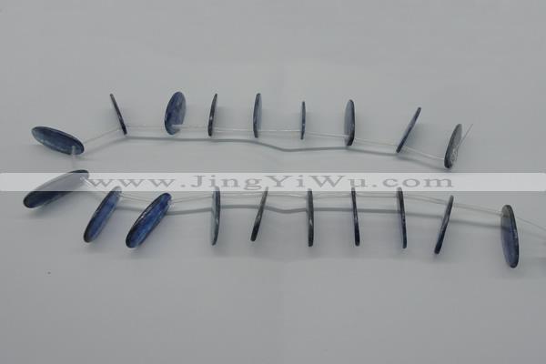 CKC74 Top drilled 12*30mm oval natural kyanite gemstone beads