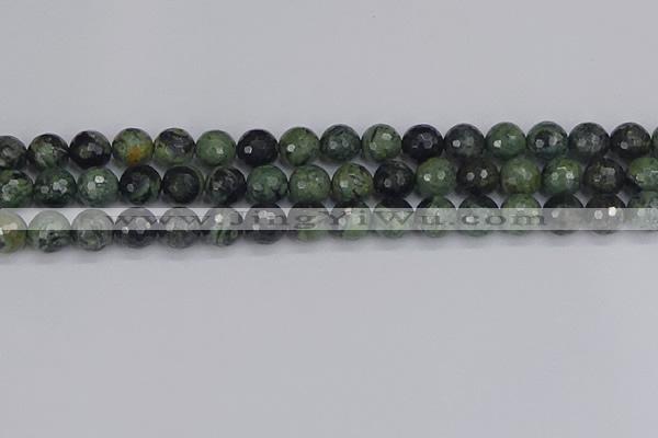 CKJ312 15.5 inches 8mm faceted round kambaba jasper beads