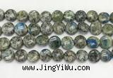 CKJ490 15.5 inches 11mm flat round natural k2 jasper beads