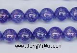 CKQ101 15.5 inches 6mm round AB-color dyed crackle quartz beads